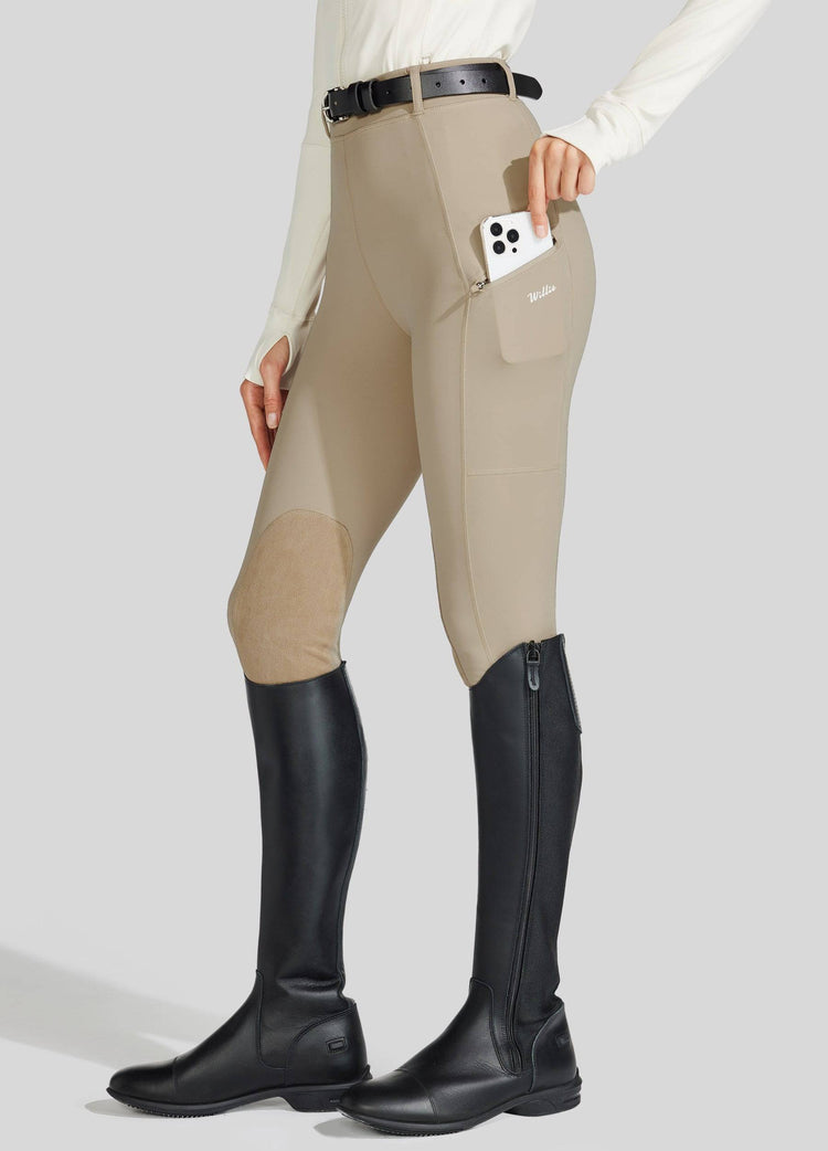 Willit Women's Horse Riding Pants Knee-Patch 
