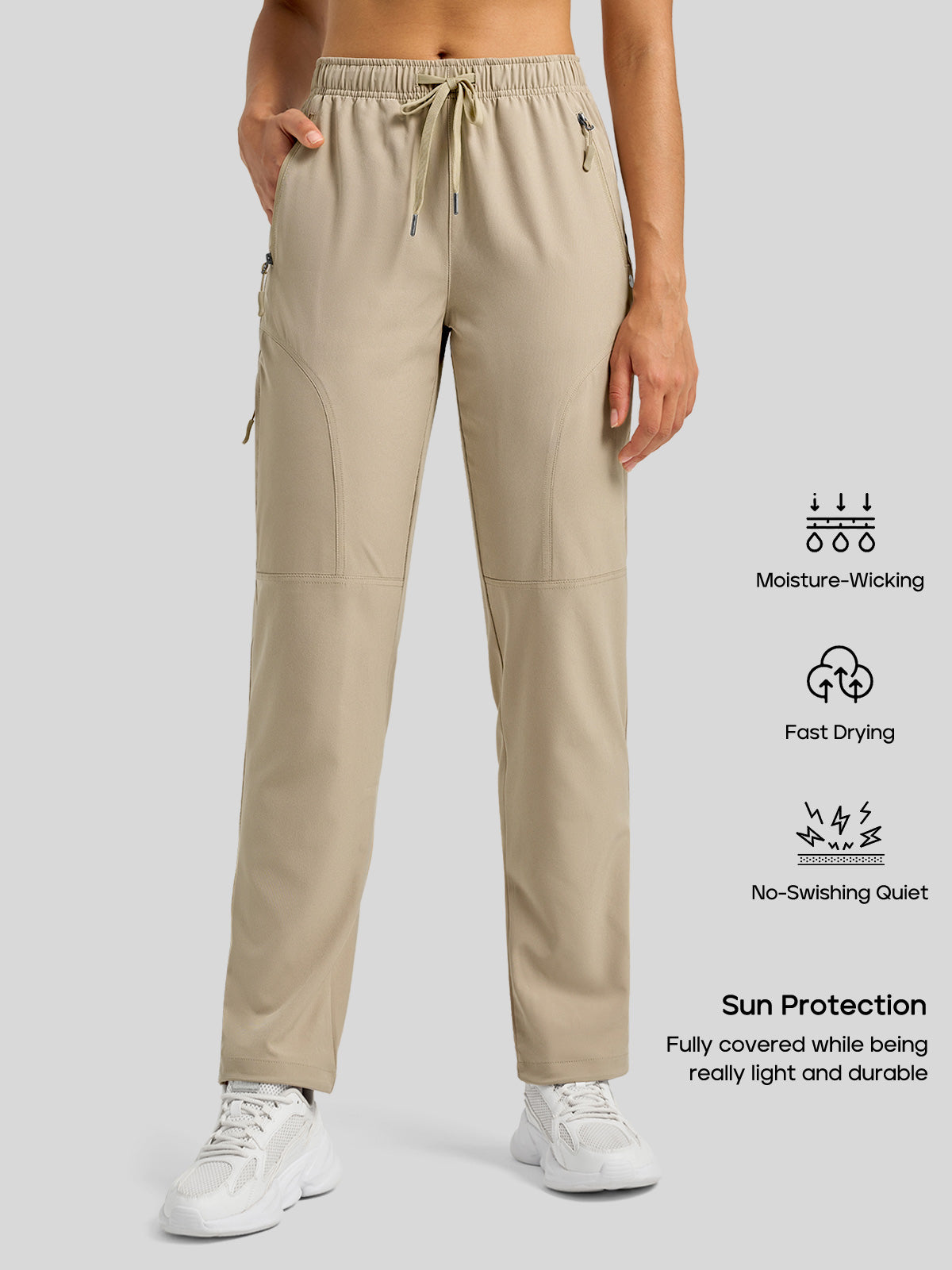 willit Women's Lightweight Cargo Pants-Tall 
