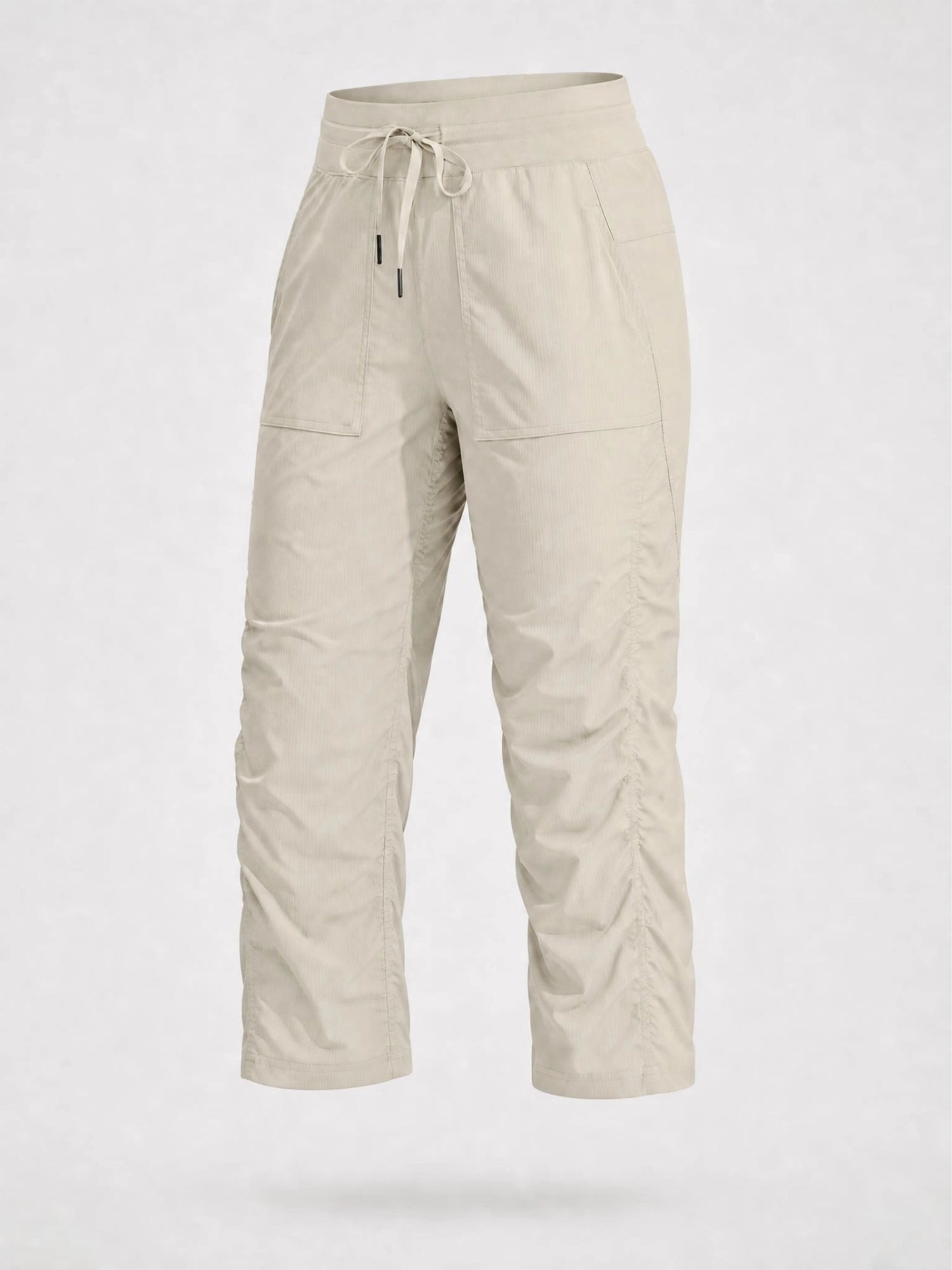Women's cropped pants with an elastic drawstring waist and big side pockets 