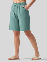Wilit Women's Linen Bermuda Shorts 10 Inch 