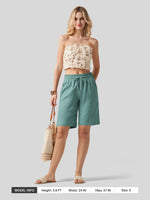 Wilit Women's Linen Bermuda Shorts 10 Inch 