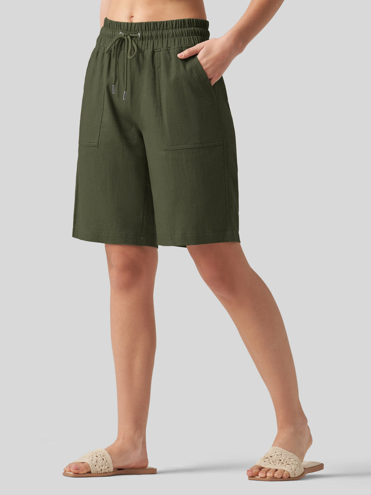 Wilit Women's Linen Bermuda Shorts 10 Inch 