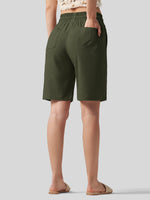 Wilit Women's Linen Bermuda Shorts 10 Inch 