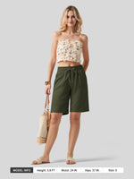 Wilit Women's Linen Bermuda Shorts 10 Inch 