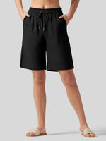 Wilit Women's Linen Bermuda Shorts 10 Inch 