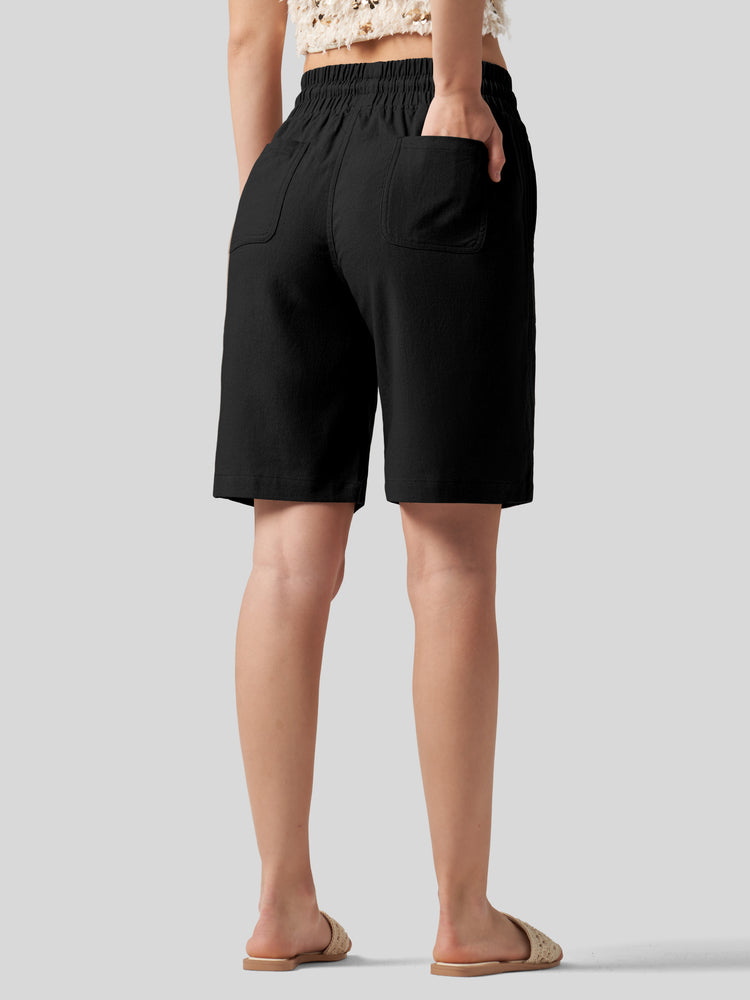 Wilit Women's Linen Bermuda Shorts 10 Inch 