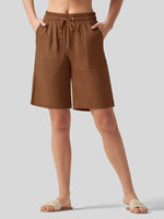 Wilit Women's Linen Bermuda Shorts 10 Inch 