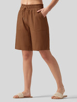 Wilit Women's Linen Bermuda Shorts 10 Inch 