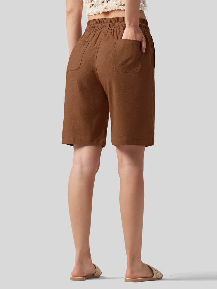 Wilit Women's Linen Bermuda Shorts 10 Inch 
