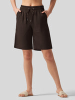 Wilit Women's Linen Bermuda Shorts 10 Inch 