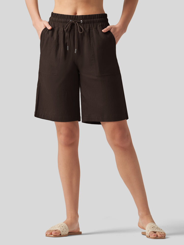 Wilit Women's Linen Bermuda Shorts 10 Inch 