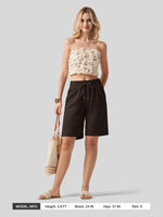 Wilit Women's Linen Bermuda Shorts 10 Inch 