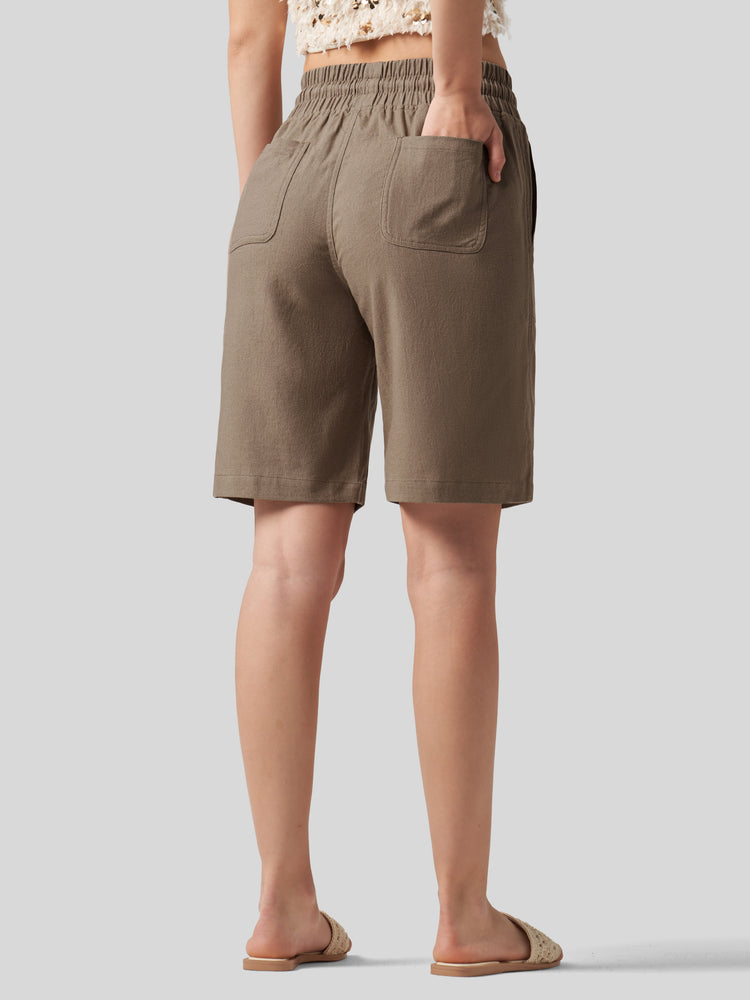 Wilit Women's Linen Bermuda Shorts 10 Inch 
