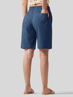 Wilit Women's Linen Bermuda Shorts 10 Inch 