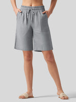 Wilit Women's Linen Bermuda Shorts 10 Inch 