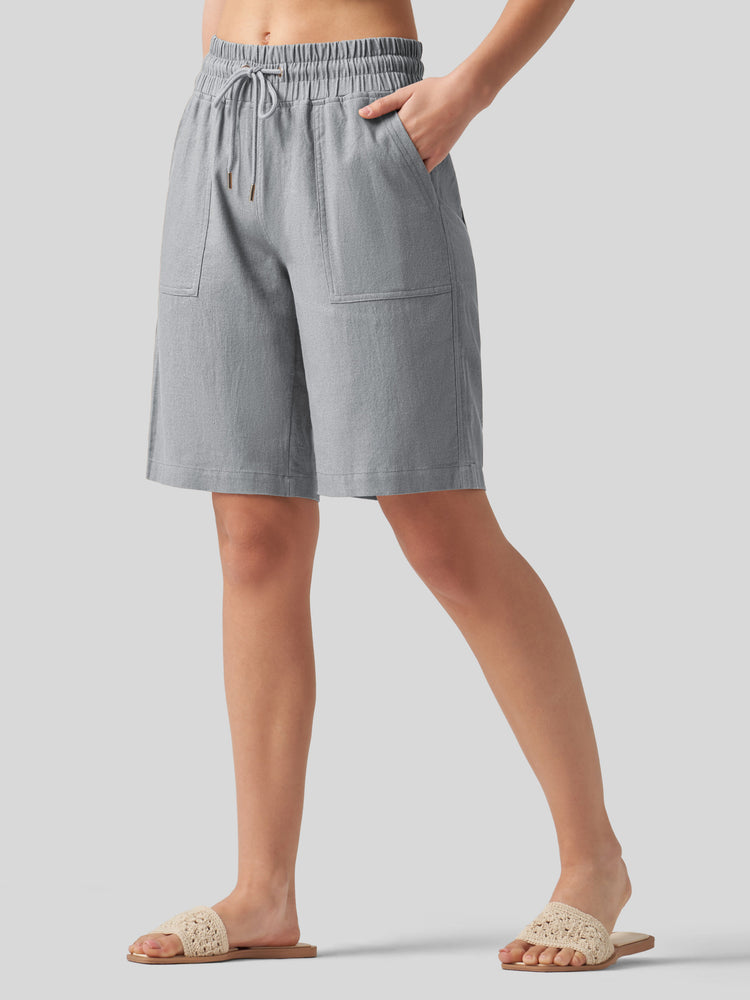 Wilit Women's Linen Bermuda Shorts 10 Inch 