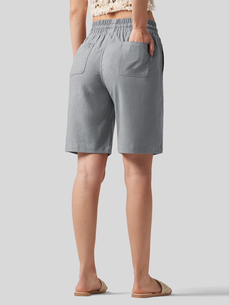 Wilit Women's Linen Bermuda Shorts 10 Inch 