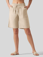 Wilit Women's Linen Bermuda Shorts 10 Inch 