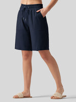 Wilit Women's Linen Bermuda Shorts 10 Inch 