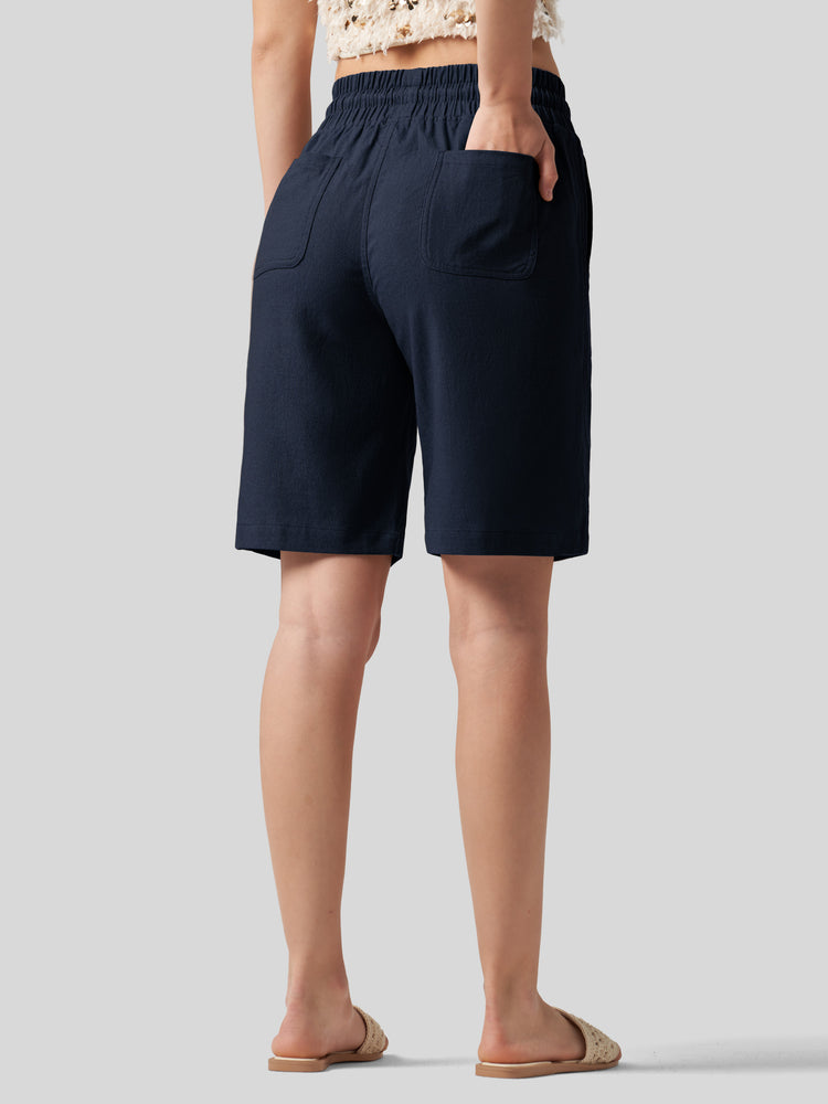 Wilit Women's Linen Bermuda Shorts 10 Inch 