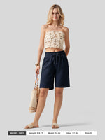 Wilit Women's Linen Bermuda Shorts 10 Inch 