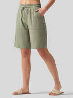 Wilit Women's Linen Bermuda Shorts 10 Inch 