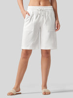 Wilit Women's Linen Bermuda Shorts 10 Inch 
