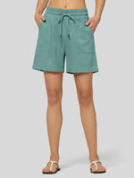 Willit Women's Linen Bermuda Shorts 5 Inch - 