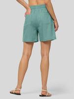 Willit Women's Linen Bermuda Shorts 5 Inch - 