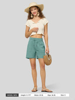 Willit Women's Linen Bermuda Shorts 5 Inch - 