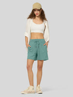 Willit Women's Linen Bermuda Shorts 5 Inch - 