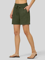 Willit Women's Linen Bermuda Shorts 5 Inch - 