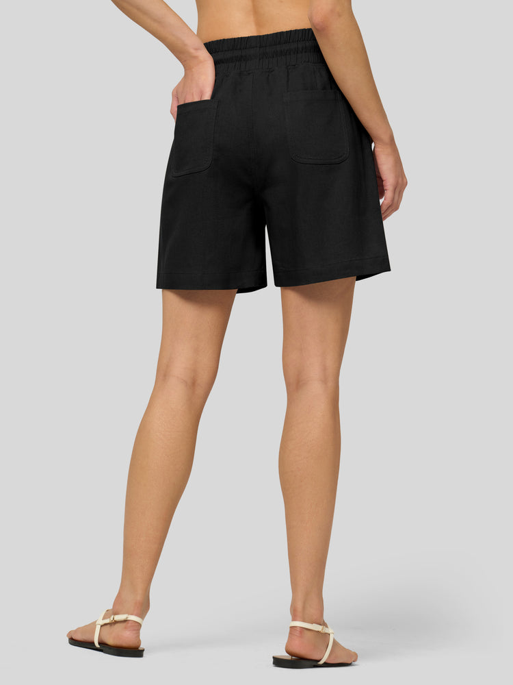 Willit Women's Linen Bermuda Shorts 5 Inch - 