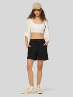 Willit Women's Linen Bermuda Shorts 5 Inch - 