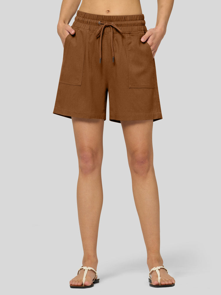 Willit Women's Linen Bermuda Shorts 5 Inch - 