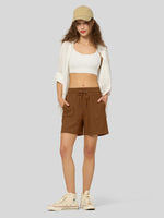 Willit Women's Linen Bermuda Shorts 8 Inch - 
