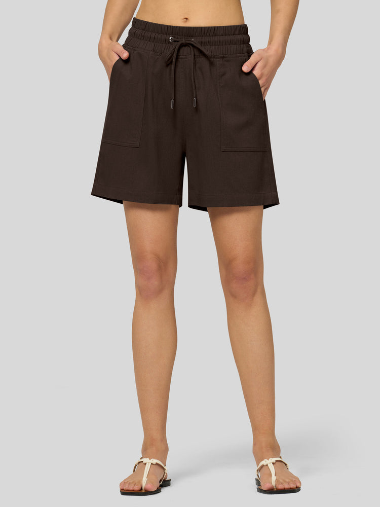 Willit Women's Linen Bermuda Shorts 5 Inch - 