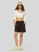 Willit Women's Linen Bermuda Shorts 5 Inch - 