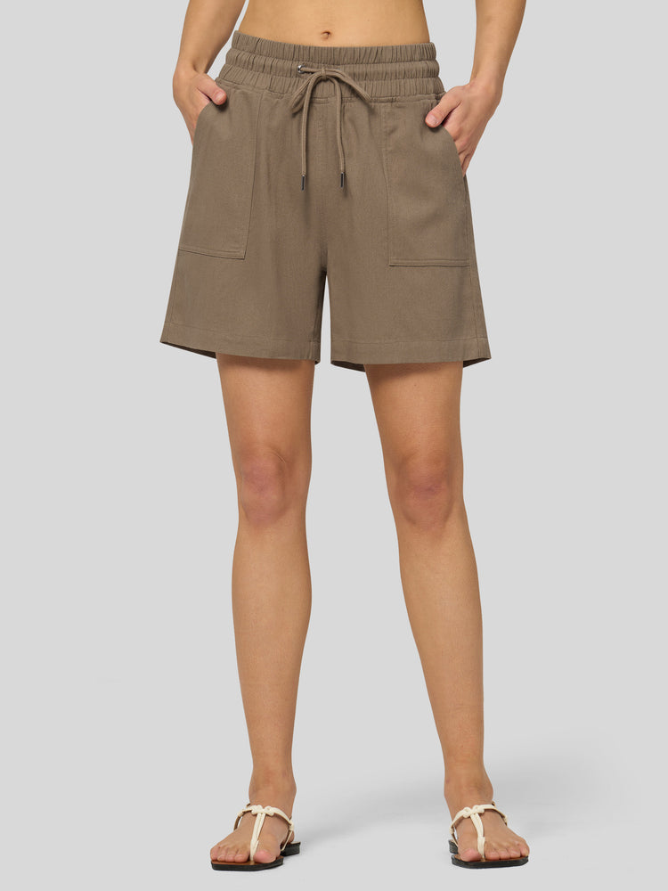Willit Women's Linen Bermuda Shorts 5 Inch - 