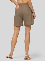Willit Women's Linen Bermuda Shorts 5 Inch - 