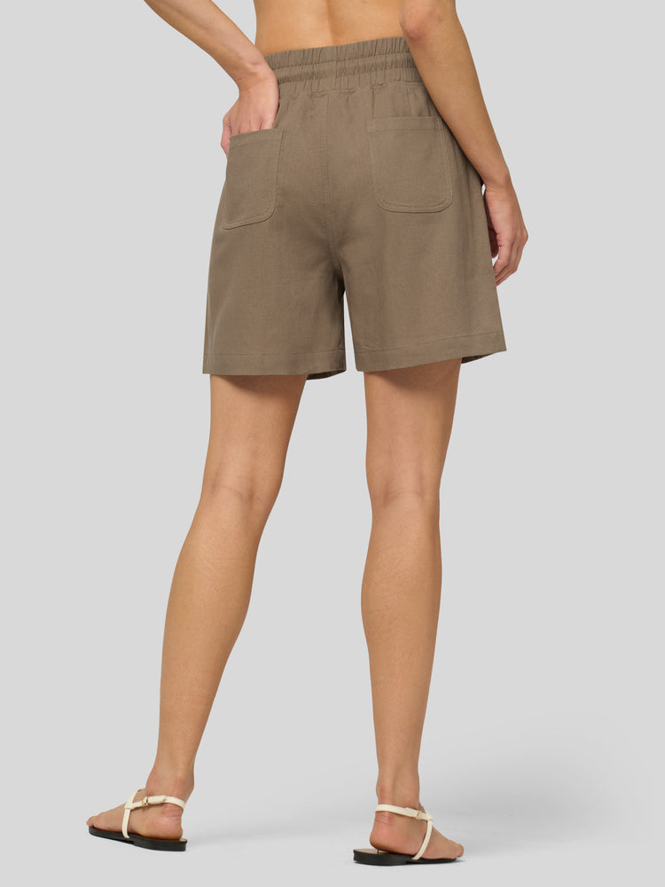 Willit Women's Linen Bermuda Shorts 5 Inch - 