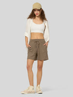 Willit Women's Linen Bermuda Shorts 5 Inch - 