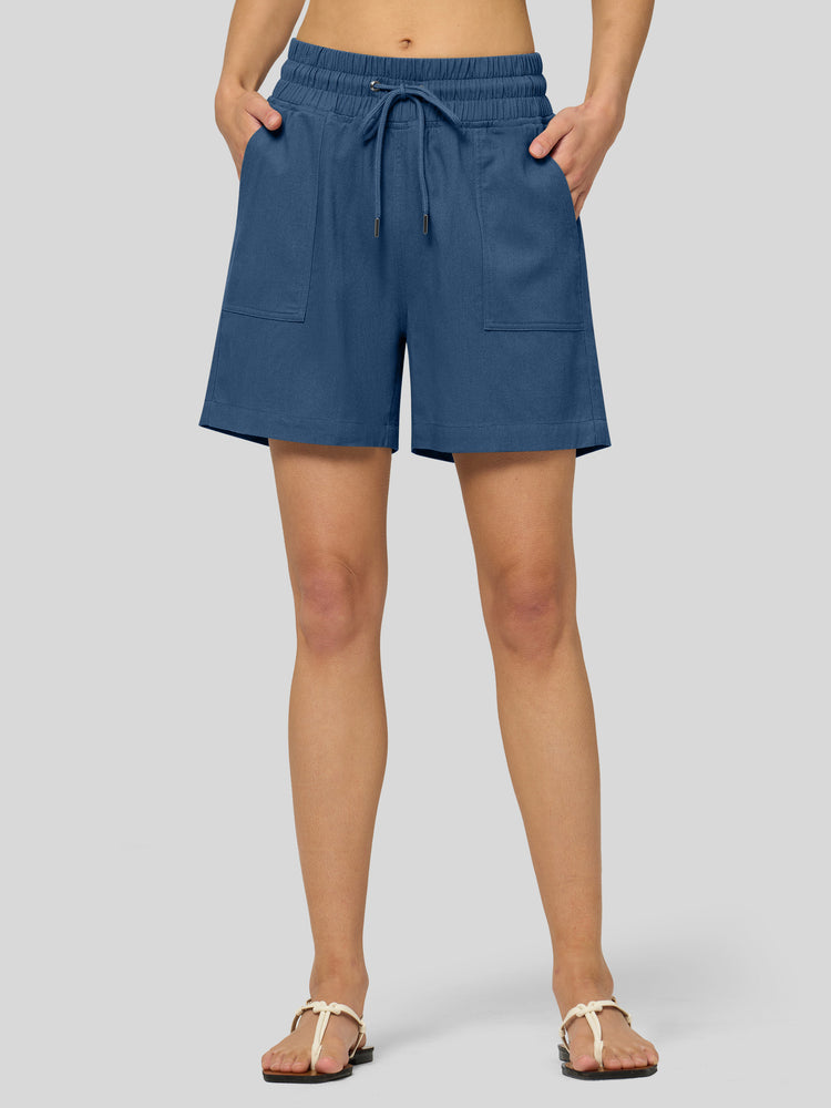 Willit Women's Linen Bermuda Shorts 5 Inch - 