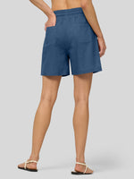 Willit Women's Linen Bermuda Shorts 5 Inch - 
