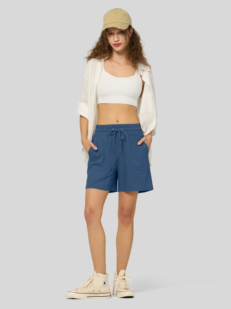 Willit Women's Linen Bermuda Shorts 5 Inch - 