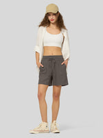 Willit Women's Linen Bermuda Shorts 8 Inch - 