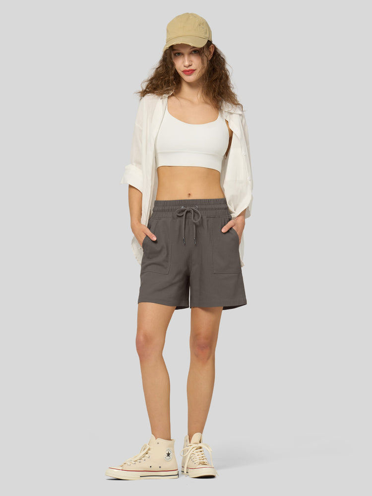 Willit Women's Linen Bermuda Shorts 8 Inch - 