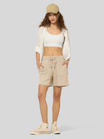 Willit Women's Linen Bermuda Shorts 5 Inch - 
