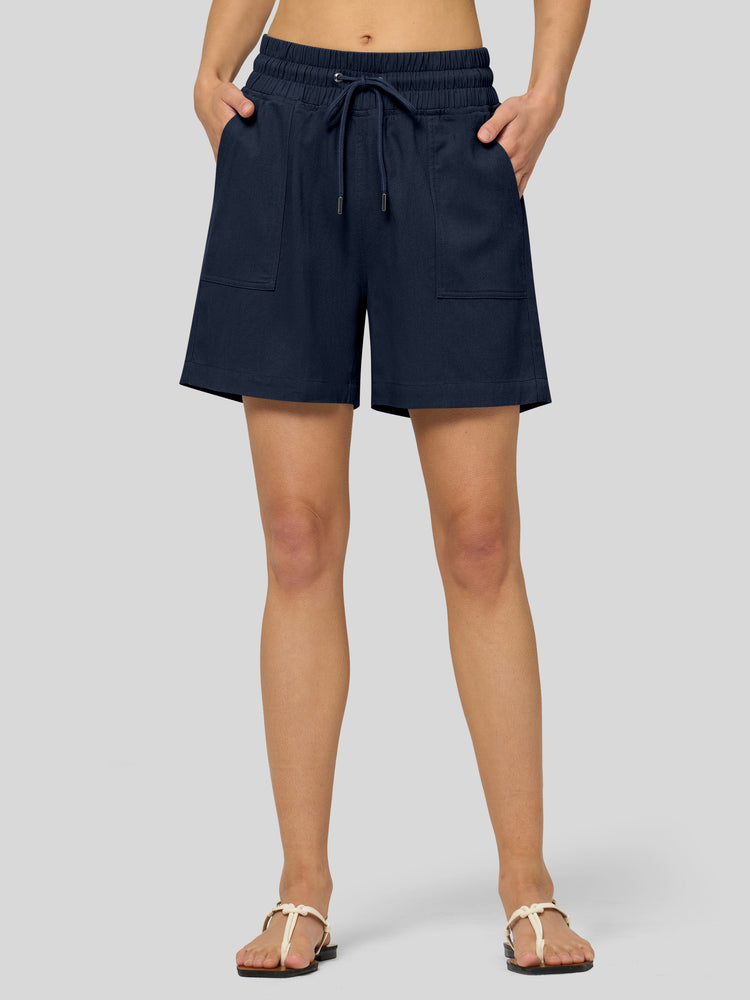 Willit Women's Linen Bermuda Shorts 5 Inch - 