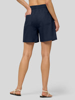 Willit Women's Linen Bermuda Shorts 5 Inch - 